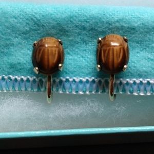 Van Dell vintage scarab earrings